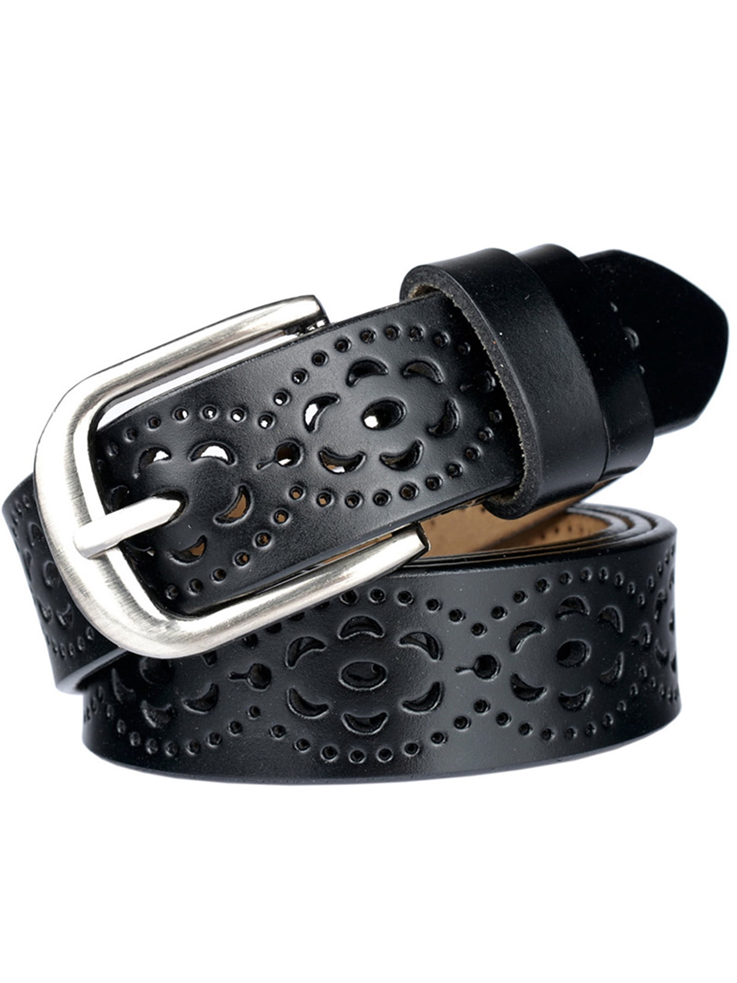 JASGOOD Women's Leather Belt for Jeans, Adjustable, Zinc JASGOOD Women's Leather Belt for Jeans, Adjustable, Zinc