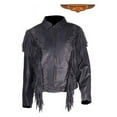 thumbnail image 1 of Womens Leather Jacket with Zipper Cuffs & Classic Collar - Large, 1 of 1