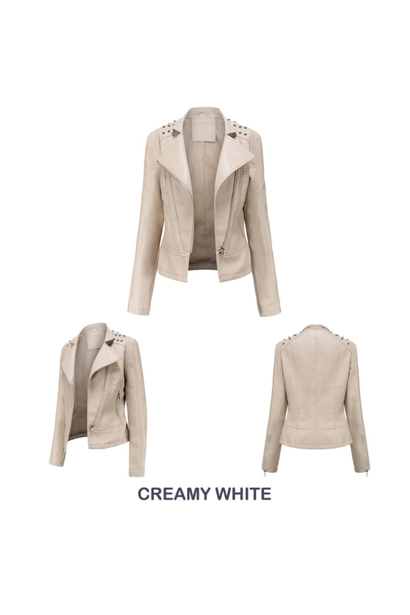 Womens Leather Jackets Motorcycle Coat Short Lightweight Pleather Crop Coat Fuzzy Coats Light Jackets Zip Ups Long Sleeve Shirt Women Women's Jacket Berry Jacket Maternity plus Size Jacket Women S