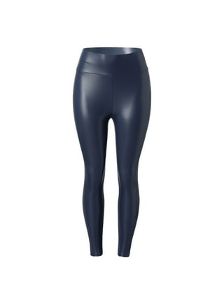 MRULIC pants for women Waist Look Womens Leggings Shiny Wet Trouser Ladies  High Disco Leather Pants Pants Black + 3XL