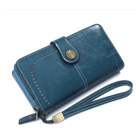 Womens Leather Wallet RFID Blocking Multi Card Holder Purse with Wristlet for Travel and Everyday Use