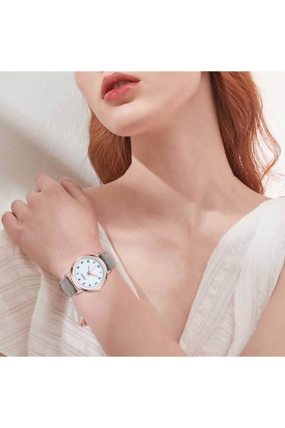 Womens Leather Watch Fashion Casual Dress Watches Roman Numerals Quartz Ladies Black Wrist Watch Minimalist Ladies Casual Watch Quality Gift Watch Women's Watch 2026 Clearance Sales