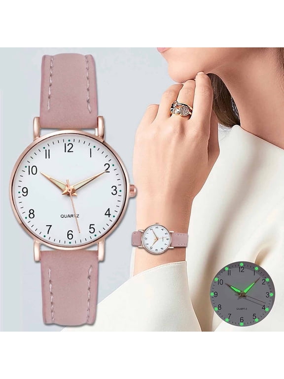 Womens Leather Watch Fashion Casual Dress Watches Roman Numerals Quartz Ladies Black Wrist Watch Minimalist Ladies Casual Watch Quality Gift Watch Women's Watch 2026 Clearance Sales