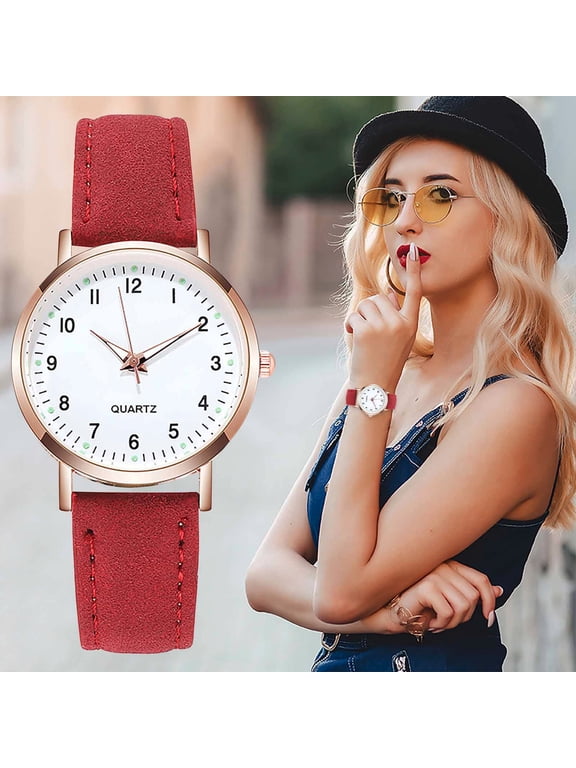 Womens Leather Watch Fashion Casual Dress Watches Roman Numerals Quartz Ladies Black Wrist Watch Minimalist Ladies Casual Watch Quality Gift Watch Women's Watch 2026 Clearance Sales
