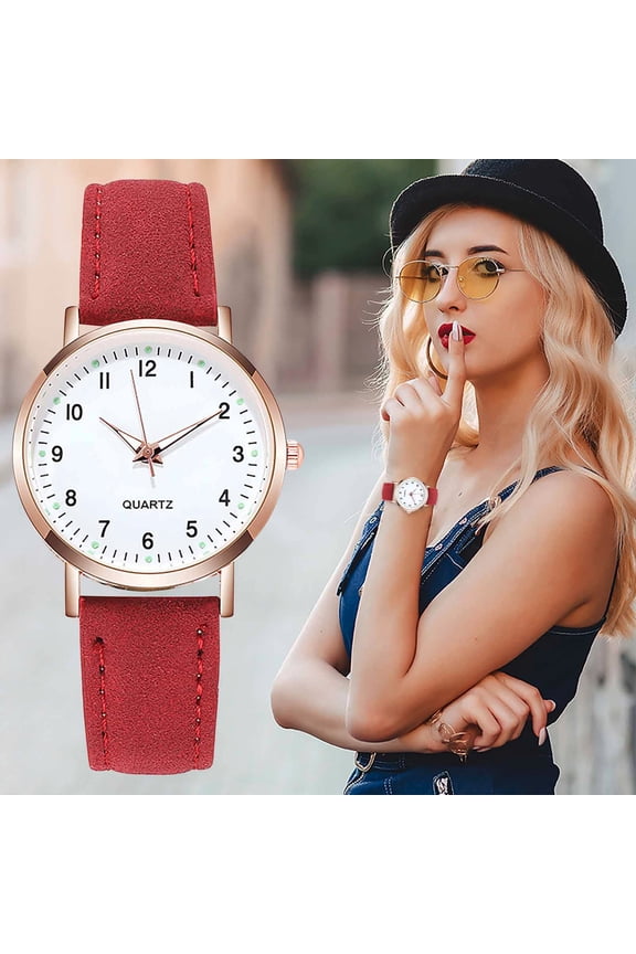 Womens Leather Watch Fashion Casual Dress Watches Roman Numerals Quartz Ladies Black Wrist Watch Minimalist Ladies Casual Watch Quality Gift Watch Women's Watch 2026 Clearance Sales