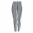 thumbnail image 1 of Womens Legging Pants Black White Striped Ankle Length Stretchy Soft Legging Pants Elastic High Waist Yoga Trousers (3XL, Navy), 1 of 6