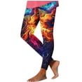 thumbnail image 1 of Womens Leggings Fashion Graphic Printed Stretchy High Waisted Tights Runing Workout Athletic Yoga Pants (M, Light Blue A), 1 of 5