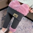 thumbnail image 1 of Womens Leggings Fleece Lined Leggings Women with Pockets Sweatpants for Women Ndbuld Womens Large Size Winter With Tags Solid Color Plus Thick Fleece Home Warm Pants Dark Gray XL, 1 of 9