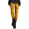 thumbnail image 1 of Womens Leggings Gold Sequin Glitter Print Buttery Soft Casual Trousers Tight Yoga Pants, 1 of 4