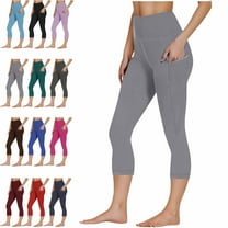 Womens Leggings High Waist Running Workout Yoga Pants with Side Pocket Fitness Sports Running Yoga Athletic Pants Gray S