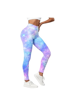 Womens Leggings High Waist with Celestial Print Stretchy Soft Comfy Workout Running Tummy Control Pants for Yoga Running