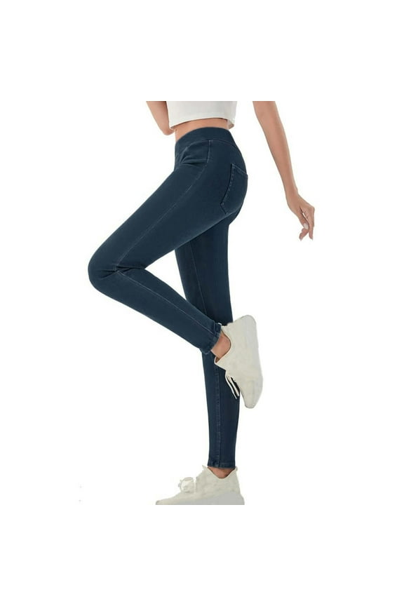 Womens Leggings High Waisted,Jean for Women High Waist Stretch Casual Work Slim Fit Jeans Lightweight Straight Leg Workout Yoga Pant with Pockets