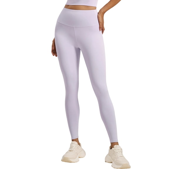 OIOLOYJM Womens Leggings High Waisted Tummy Control Yoga Pants Butt Lifting Workout Running Sweatpants Light Purple 2XL