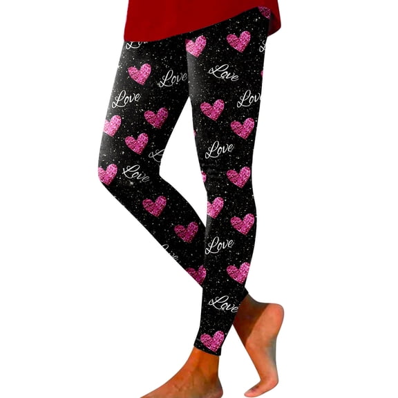 Womens Leggings High Waisted Valentine'S Day Love Print Super Soft Stretch Tights Leggings Sport Workout Pants Fitness Womens Leggings Tummy Control Womens Leggings
