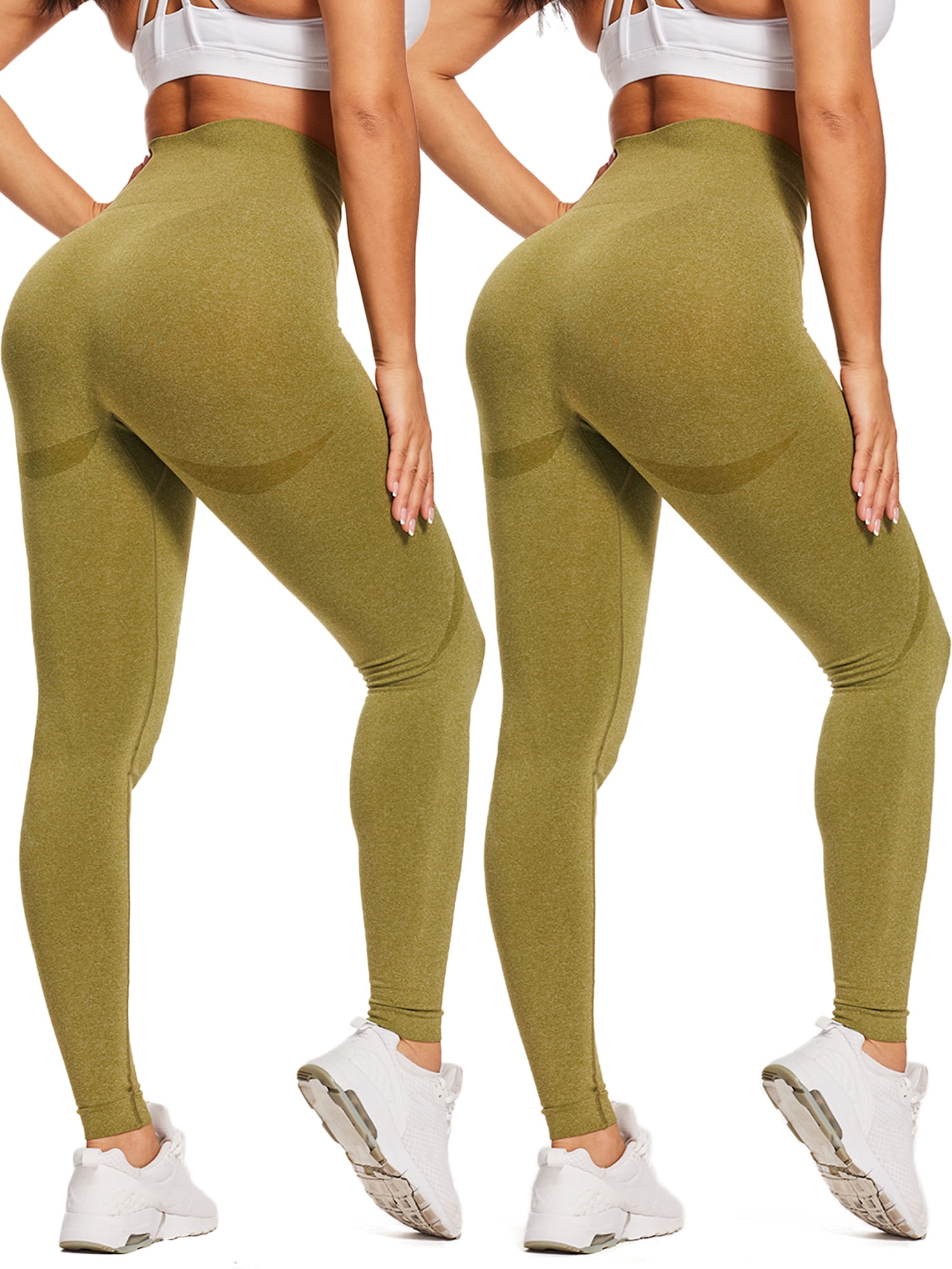 Womens Leggings-No See-Through High Waisted Tummy Control Yoga Pants  Workout Running Legging - Plus Size 