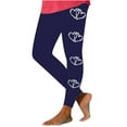 thumbnail image 1 of Womens Leggings Pants Ultra Soft Brushed Valentine's Day Printed Casual Hip Lifting Yoga Pants Dark Blue XXXL, 1 of 3
