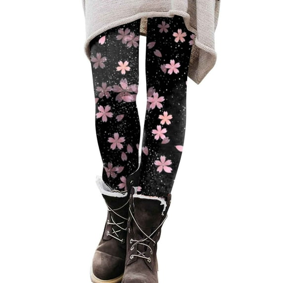 Womens Leggings Print High Waist Casual Ankle Slim-Leg Leggings