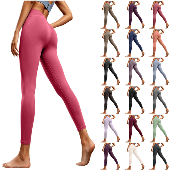 Womens Leggings Solid Color High Tight Waist Loose Workout Sports Yoga Athletic Leggings