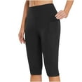 thumbnail image 1 of Womens Leggings Solid High Waist Capris Cropped Slim-Leg Leggings, 1 of 5