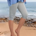 thumbnail image 1 of Womens Leggings Tummy Control Floral Lace Capris High Waisted Slim Stretchy Versatile Spring Autumn Cropped Capris Pants (Grey XXXL), 1 of 6