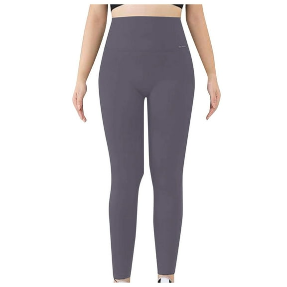 Womens Leggings Tummy Control Lightweight High Waist Plus Size Slip Design Womens Yoga Pants,Grey,3XL