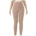 thumbnail image 1 of Womens Leggings Tummy Control Lightweight High Waist Plus Size Design Womens Yoga Pants,Khaki,2XL, 1 of 5