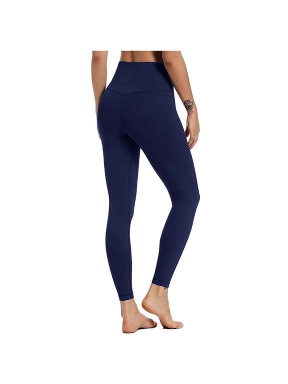 Womens Leggings Tummy Control Hidden High Waist Tight Fitness Yoga Pants,Navy,One Size