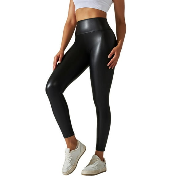 Womens Leggings Women'S Fashion Leisure Sexy Nightclub High Waist Solid Color Slim Fit Pu Leather Pants Holiday Vacation Slacks For Woman