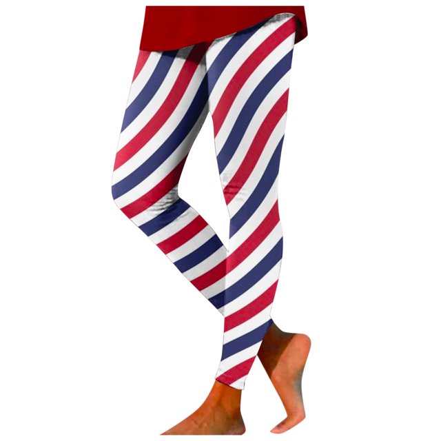 Womens Leggings Women's Independence Day Plaid Print Leggings Lifting