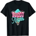 thumbnail image 1 of Womens Leopard Cowboy Hat Rodeo Nights Western Country Cowgirl T-Shirt White Medium, 1 of 5