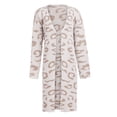 thumbnail image 1 of Womens Leopard Knit Cardigan Fashion Loose Slouchy Sweater Front Open Knit Coat, 1 of 5
