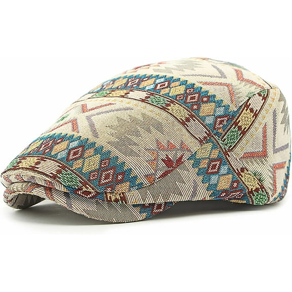 Womens Leopard Print Beret Hat Retro Newsboy Ivy Cap Cabbie Flat Cap