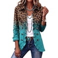 thumbnail image 1 of Womens Leopard Print Jackets Fall Long Sleeve Button Front Vintage Casual Print Outerwear Fashion Streetwear Tops, 1 of 6