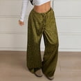 thumbnail image 1 of Womens Leopard Print Pants Wide Leg Lounge Sweatpants Elastic Waist Casual Trousers with Pockets, 1 of 8