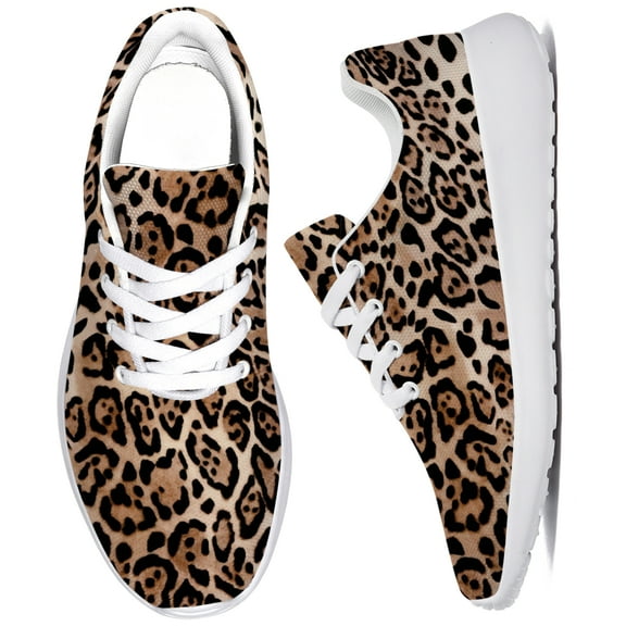 Womens Leopard Tennis Shoes Running Walking Shoes Fashion Sneakers