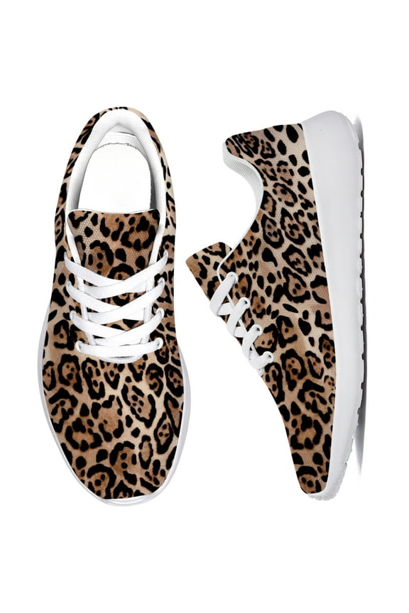 Womens Leopard Tennis Shoes Running Walking Shoes Fashion Sneakers