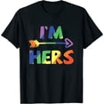 thumbnail image 1 of Womens Lesbian Couples Matching Gay Pride LGBT Rainbow Funny BFF Premium T-Shirt Black 3X-Large, 1 of 5