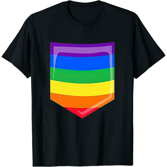Womens Lesbian Gay Pride Gift Lgbtq Rainbow Flag Queer Pocket Lgbt Premium T-Shirt White Small