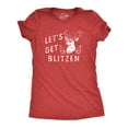 thumbnail image 1 of Womens Lets Get Blitzen T Shirt Funny Xmas Partying Drinking Santas Reindeer Tee for Ladies Womens Graphic Tees, 1 of 9