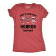thumbnail image 1 of Womens Lets Watch Horror Movies T Shirt Funny Spooky Scary Film Lovers Tee for Ladies Womens Graphic Tees, 1 of 9