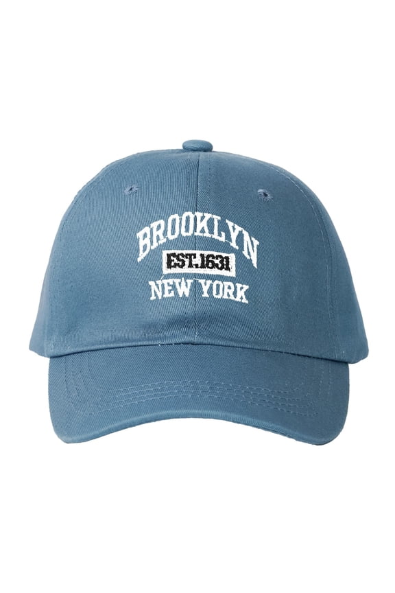 Womens Letter Embroidered Baseball Cap Soft Top Face Design Sunshade Adjustable Dad Hat for Lady Blue