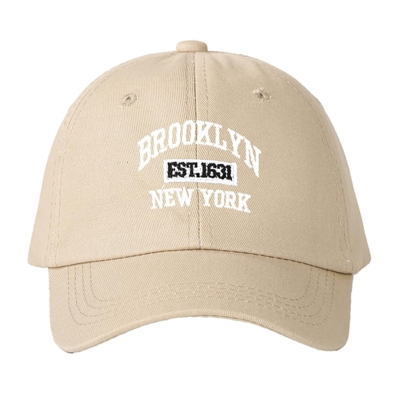 Womens Letter Embroidered Baseball Cap Soft Top Face Design Sunshade Adjustable Dad Hat for Lady Khaki