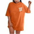 thumbnail image 1 of Womens Letter Print Shirts Summer Short Sleeve Graphic Tee Vintage Loose Oversized Tops for Teen Girls Junior, 1 of 5