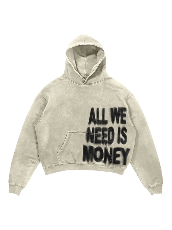 Womens Letter Print Zip Up Jacket Y2K Harajuku Punk Streetwear Hoodie Long Sleeve Pullover Sweatshirt Beige