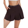 thumbnail image 1 of Womens Letter Printed Waist Pleated Athletic Shorts Distilled Coffee XXL, 1 of 9