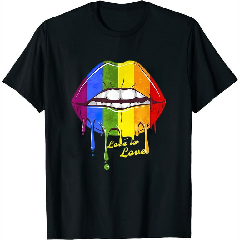 Lgbt Rainbow Lip Gay Pride T-Shirt Lgbt Rainbow Lip Gay Pride T-Shirt