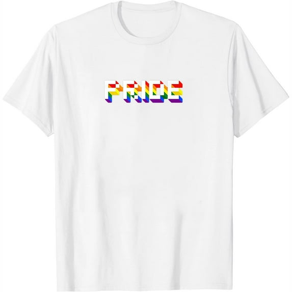 Womens Lgbt Techie 8 Bit Nerdy Gay Pride Rainbow Flag Premium T-Shirt White 3X-Large