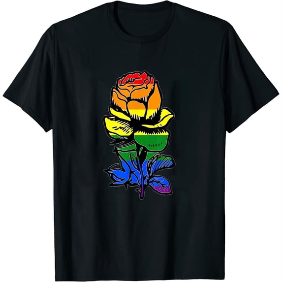 Womens Lgbtq Pride Love Queer Homosexual Themed Rainbow T-Shirt Black 4X-Large