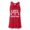 thumbnail image 1 of Womens Life Behind Bars Funny Bike Bicycle Funny Flowy Racerback Tank Top T-Shirt, 1 of 1