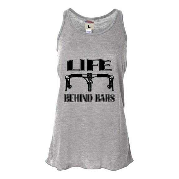 Womens Life Behind Bars Funny Bike Bicycle Funny Flowy Racerback Tank Top T-Shirt